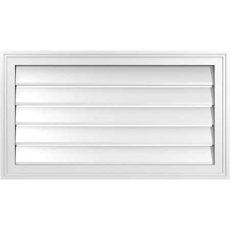 Ekena Millwork Vertical Surface Mount PVC Gable Vent: Functional, w/ 2"W x 1-1/2"P Brickmould Frame, 32"W x 18"H GVPVE32X1802SF